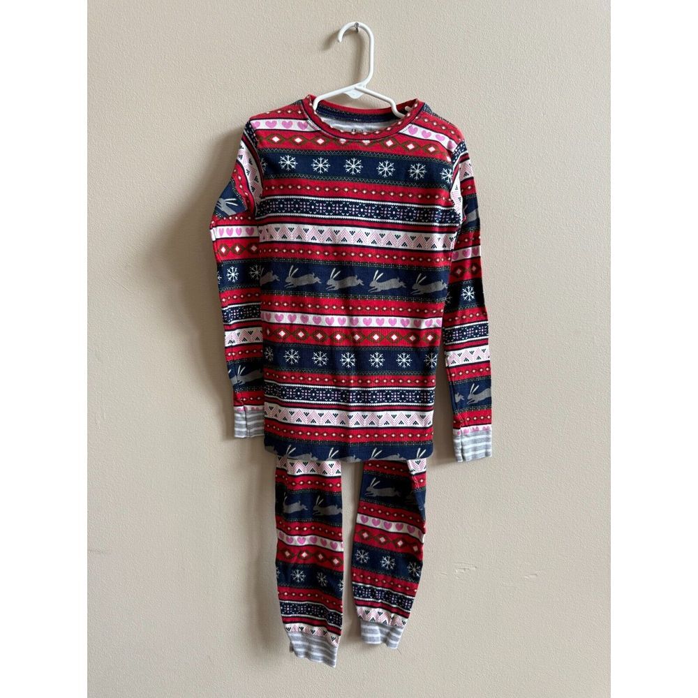 Hatley Fair Isle Bunnies Organic Cotton 2 Piece Pajamas size 8 - Easter Pajamas
